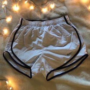 White nike dri-fit running shorts